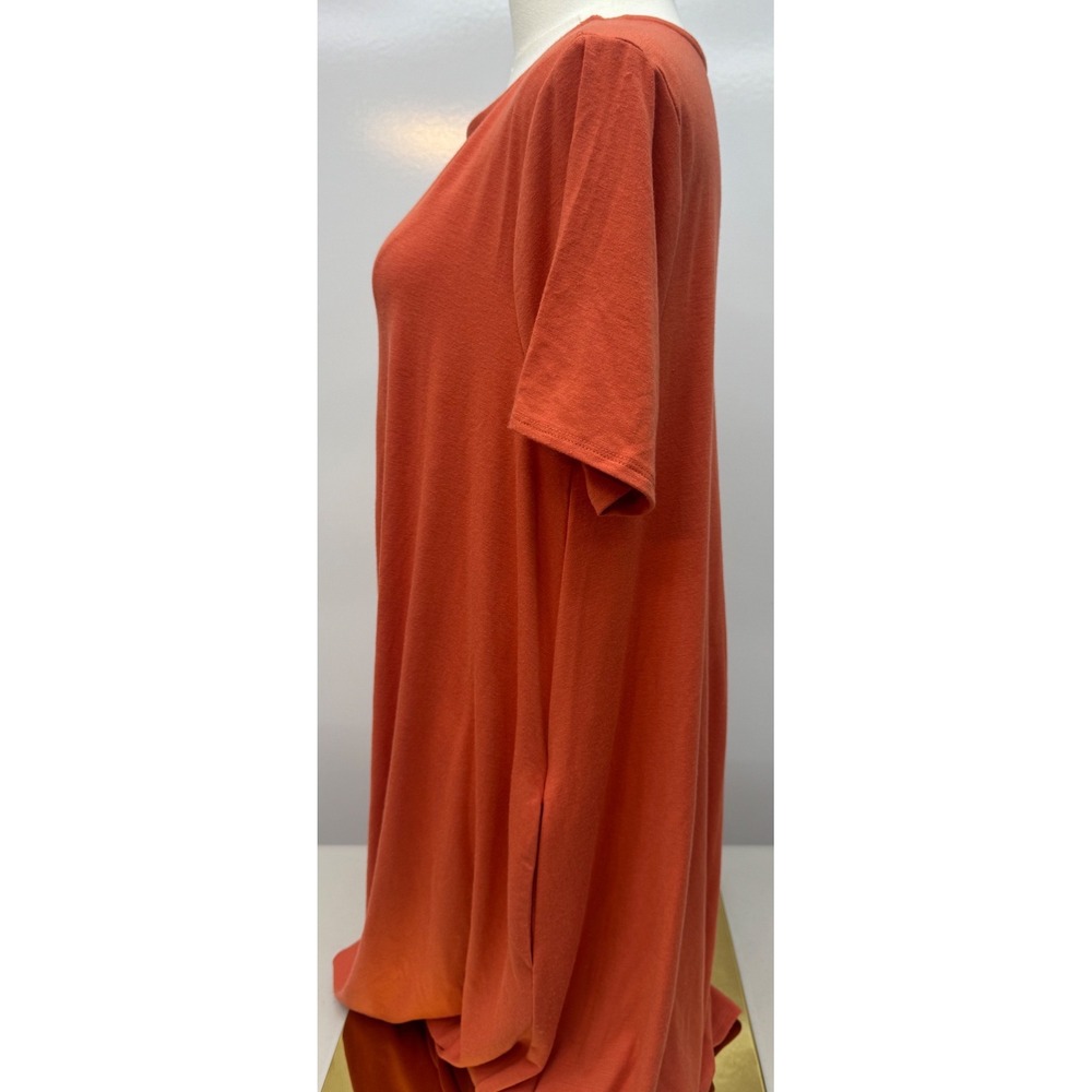 Zenana Terracotta Burnt Orange Short Sleeve T-Shirt Shift Dress Tunic XL pockets - Picture 4 of 7